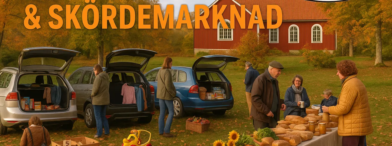 Bild som illustrerar Skördemarknad och bakluckeloppis