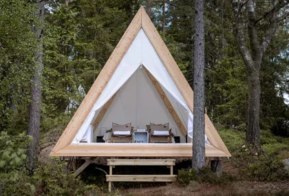 Glamping beside your own forest lake