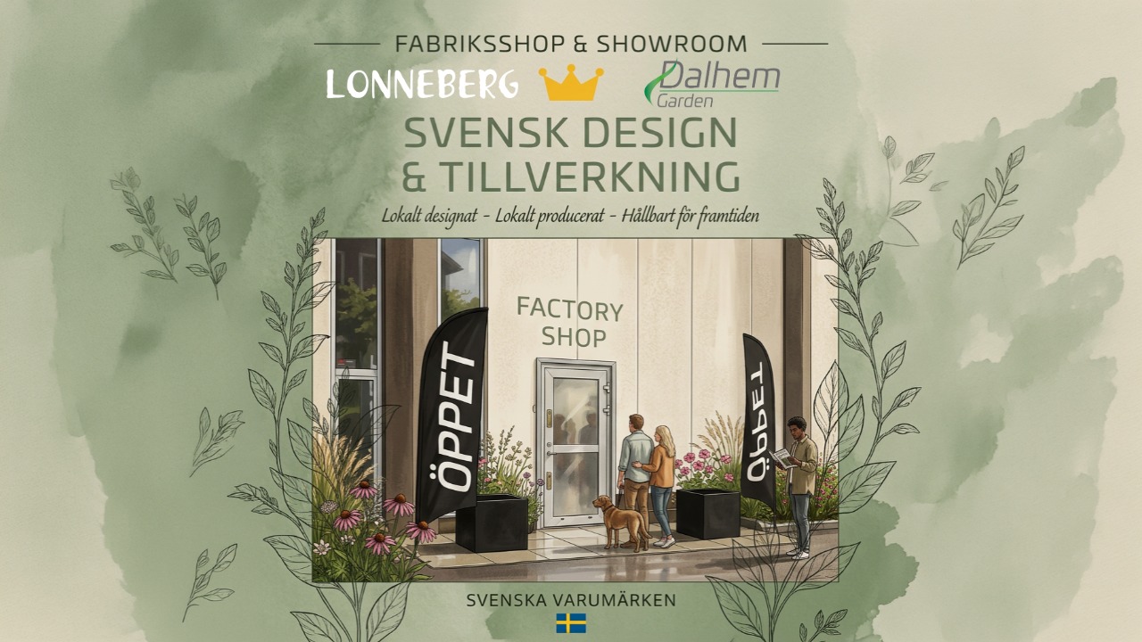 Bild som illustrerar Premiäröppning av Lonneberg och Dalhem Garden nya fabriksbutik